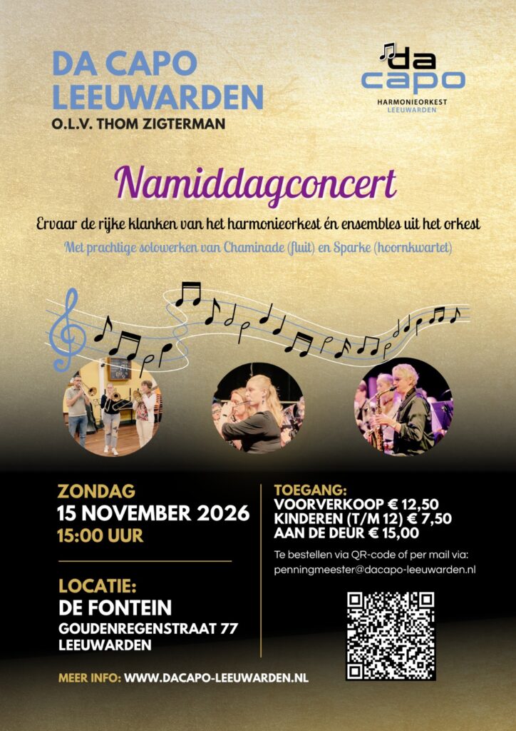 Verenigingsconcert Harmonieorkest Da Capo Leeuwarden in Leeuwarden